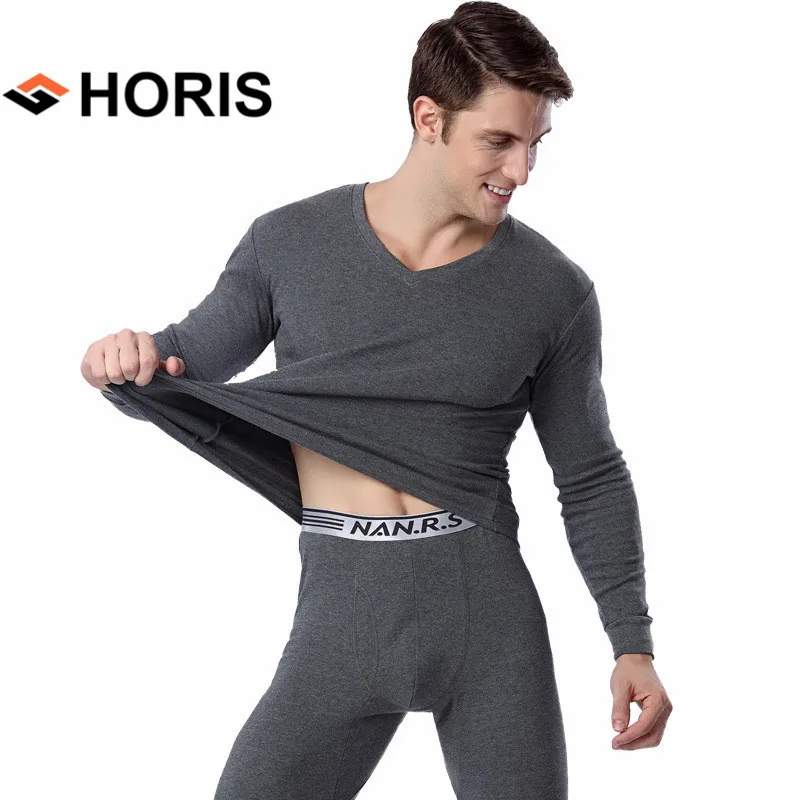 2017 Sexy V Neck Thermal Underwear Men Warm Long Johns Sets Fashion