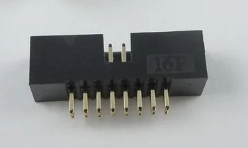 

10 Pcs 1.27mm x1.27 mm Box header 2x8 Pin 16 Pin dual rows Through Hole DIP type Straight Male Shrouded PCB IDC Socket