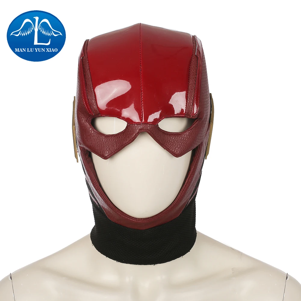 

MANLUYUNXIAO Justice League The Flash Mask Movie Cosplay Costume Prop Halloween Full Head Party Masks PU Leather Mask For Adult