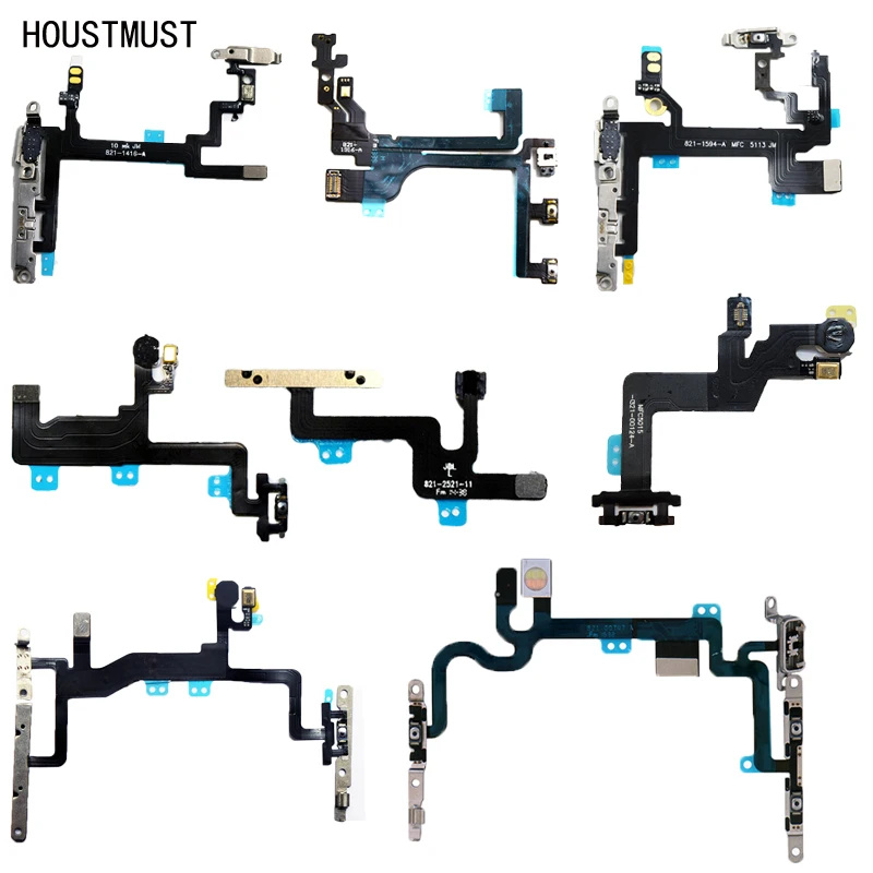 

1pcs For iPhone 5 5c 5s 6 6s 6 Plus 7 7 Plus Power Button On Off Flex with Cable Mute Volume Switch Connector Ribbon Parts
