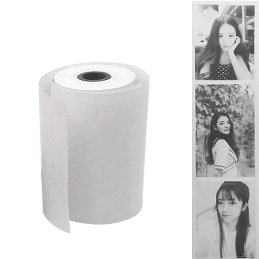 1 لفة Coreless الحساسة للحرارة ورقة قماش المحمول Pos آلة ورقة 57x30mm ماكينة تسجيل المدفوعات النقدية ورقة صغيرة تذكرة لفة ورقة