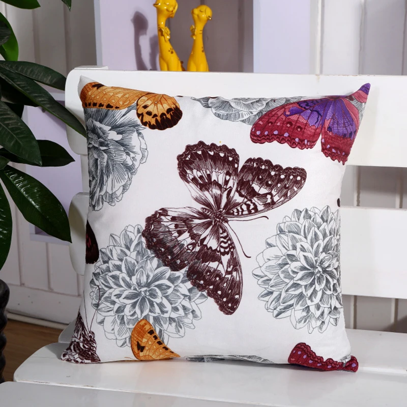 

Western StyleThe Butterfly Living Room and Pillow Case 400TC Printed Santu Dea 7 Colors Pillow Cover 45*45cm OM3015