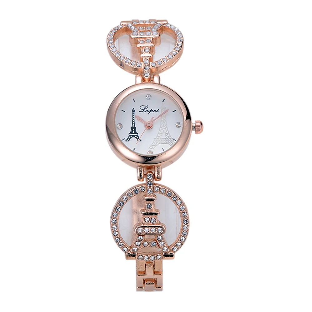 Женские часы брендовые Роскошные женские наручные часы «Эйфелева башня» бриллиантовый браслет montre femme relojes mujer relogio feminino - Цвет: 01