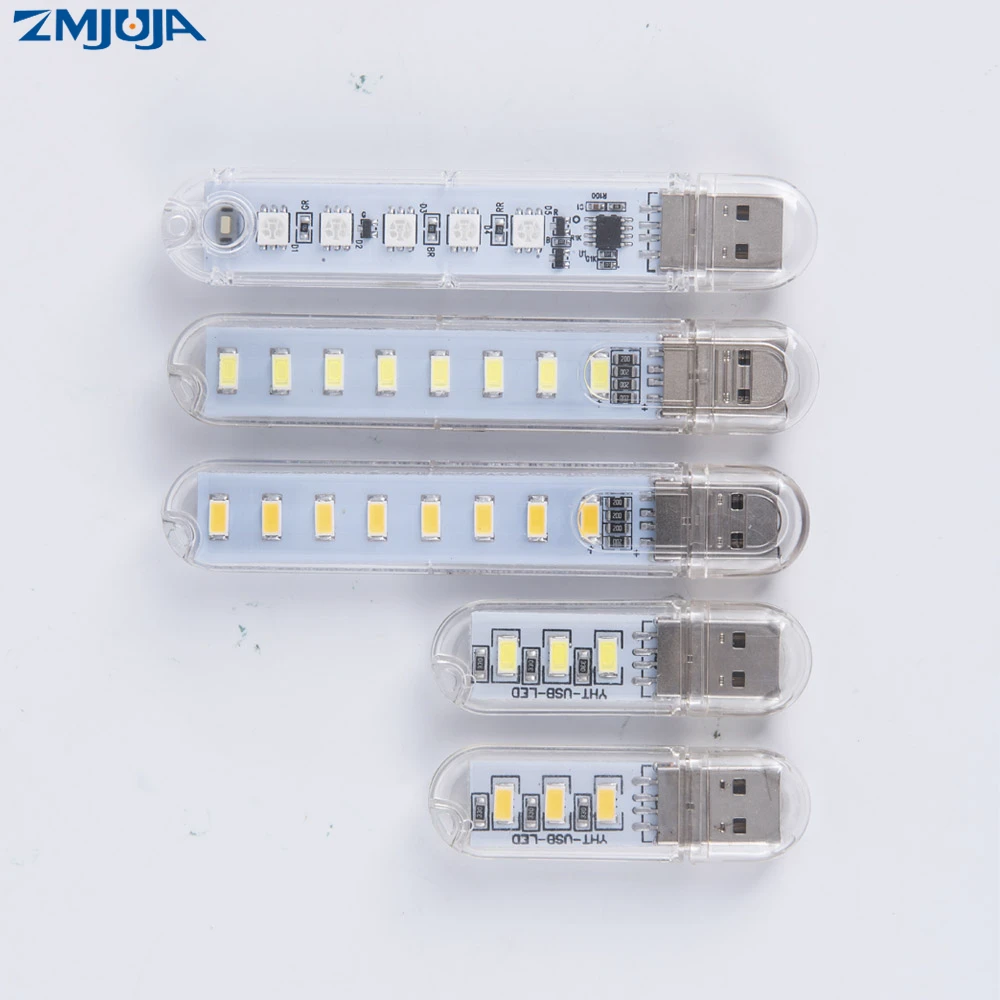 ZMJUJA USB портативный мини светодиодный Ночник светильник RGB led книжный прибор для