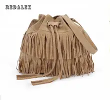 Large Capacity Tassel Women Bag Scrub Women Messenger Bags Bucket Crossbody Bags Hot Sale Shoulder Bag Sac Seau Femme