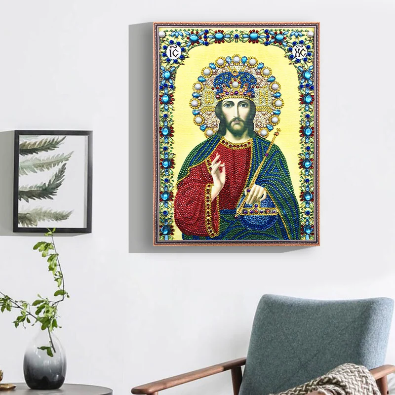 RUBOS DIY Diamond Painting Icons Theotokos Jerusalem Religion Diamond Embroidery 5D Big Bead Pearls Glass Mosaic 3D Crystal Sale (38)