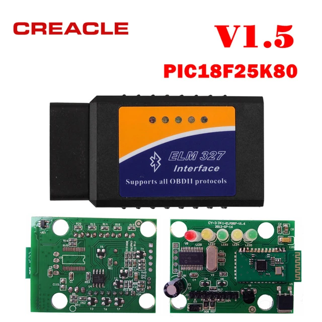 Новый сканер OBDII ELM327 V1.5 с чипом PIC18F25K80 версия Bluetooth OBD2 для диагностики Android