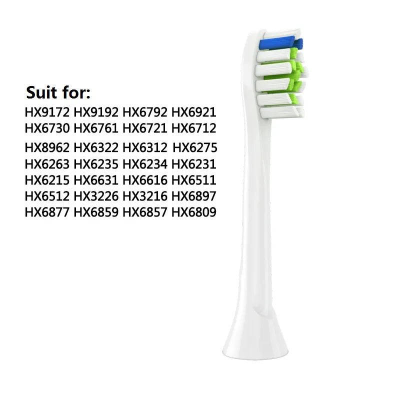 Сменные насадки для зубных щеток, 8 шт./лот, совместимые с Philips Sonicare HX6013/66 HX6930 HX9340 HX6950 HX6710 HX9140 HX6530