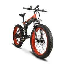 Cyrusher Ebike 500W 48V 10AH XF690 Folding Fat tire Bike Full Suspension frame 7 Speeds folding electric bike foldable Snow Bike