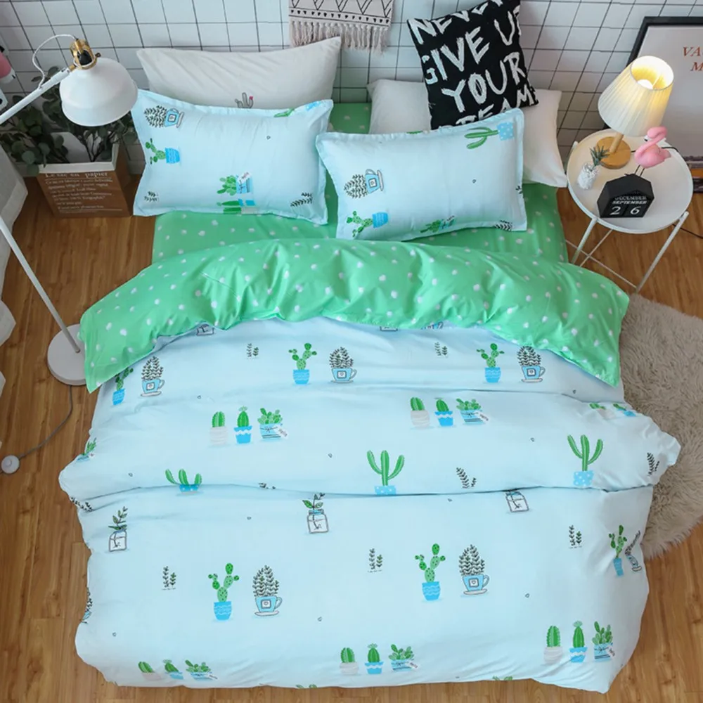 

Dropshipping 2/3/4pcs King Size Fink Lover Bedding Sets Family Set Include Bed Sheet Duvet Cover Pillowcase Cactus children gife