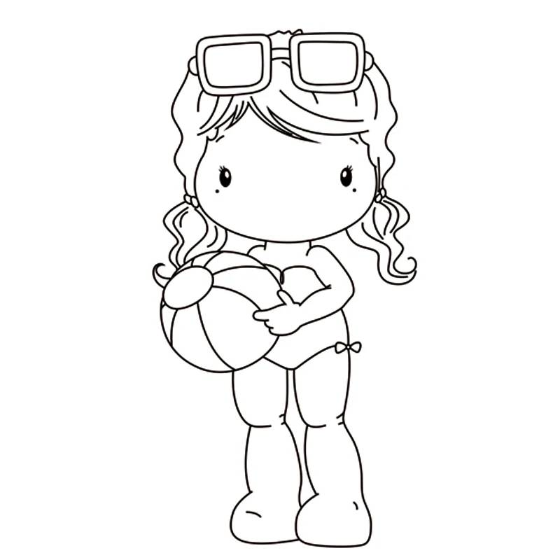 

Cute Girl Rubber siliconeTransparent Clear Stamps for DIY Scrapbooking/Card Making/Kids Christmas Fun Decoration Supplies