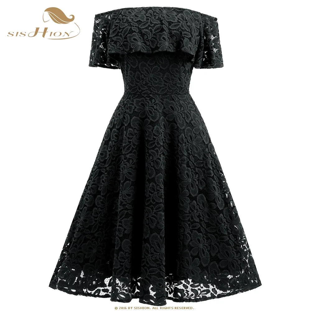 apricot black lace dress