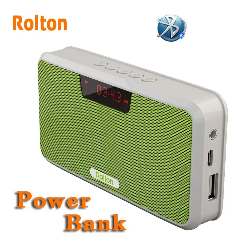 Rolton power Bank Bluetooth портативный динамик поддержка TF карты воспроизведение Mp3 Hands Free