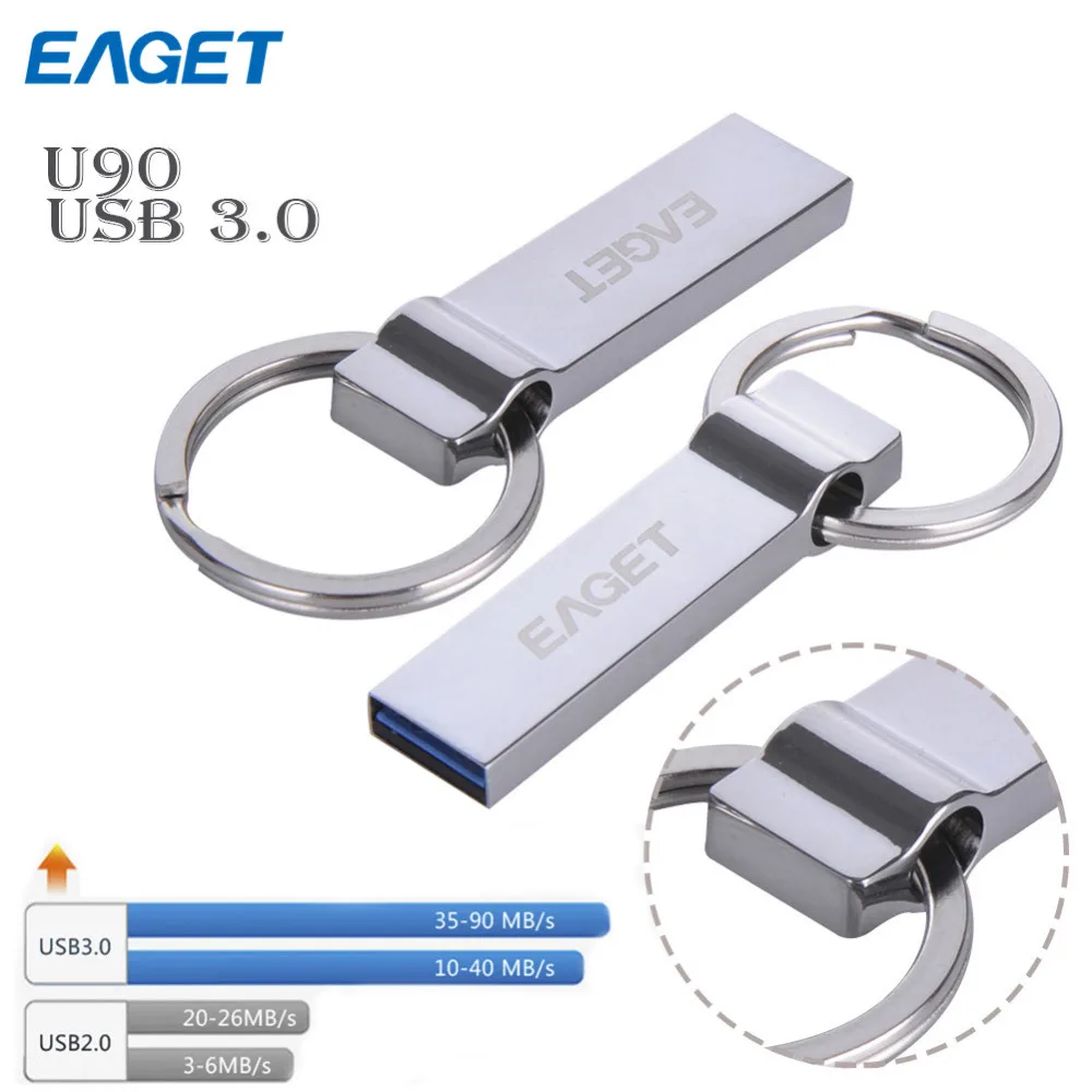 EAGET U90 usb 3 0 waterproof usb flash drive 16GB 32GB 64GB 128GB pen drive pendrive