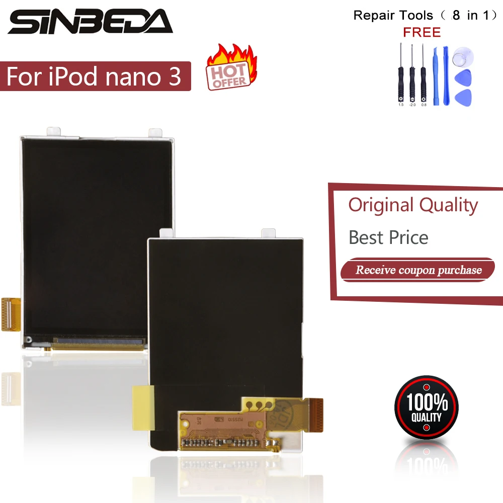 

Sinbeda Best Quality LCD Display For iPod Nano 3 3th Gen 4GB 8GB LCD Display Screen Replacement For iPod Nano 3th Free Shipping