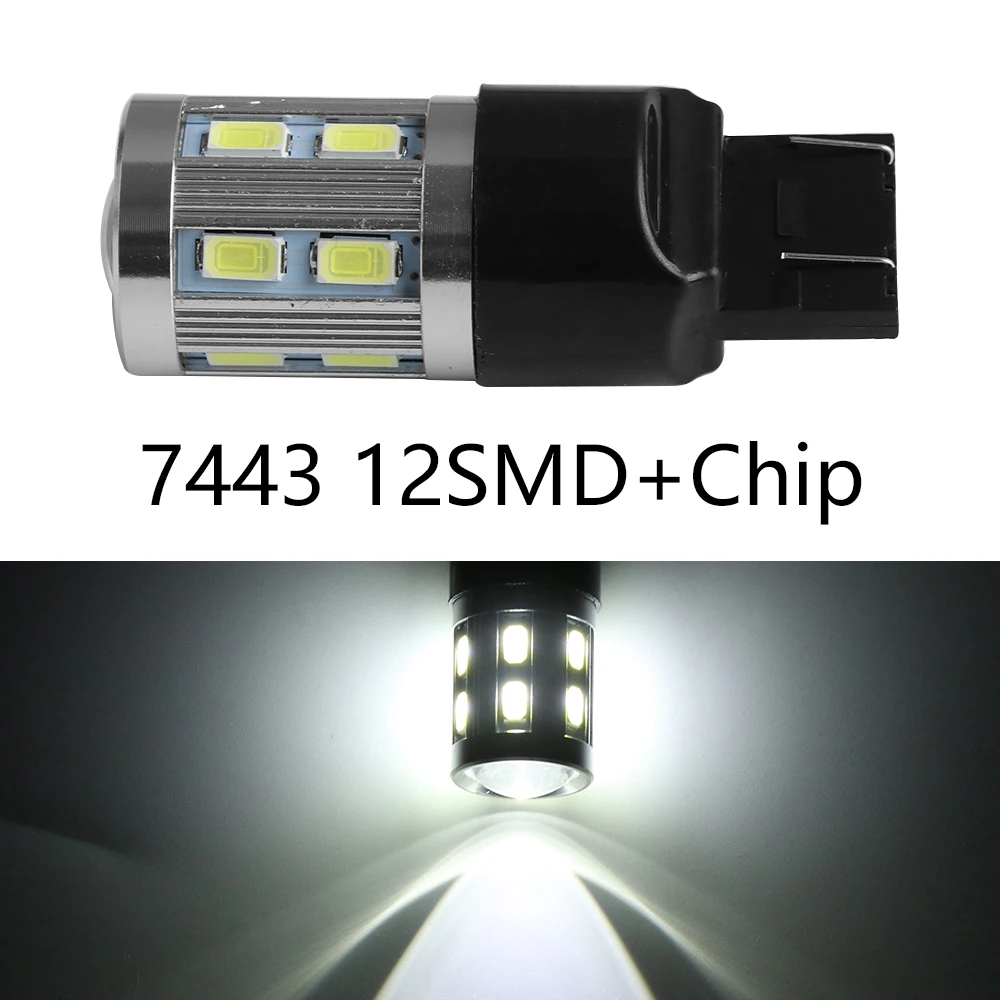 T20 7443 12SMD + чип 5630 LED W21/5W Автомобильная тормосветодиодный я сигнальная лампа
