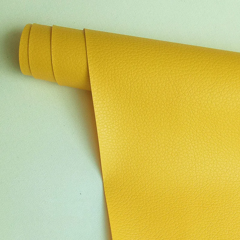 Meetee 50x137 см толщиной 0,5 мм самоклеящаяся искусственная Синтетическая кожа факсимильная ткань для дивана патч ремонт восстановленная сумка мягкая ткань - Цвет: yellow