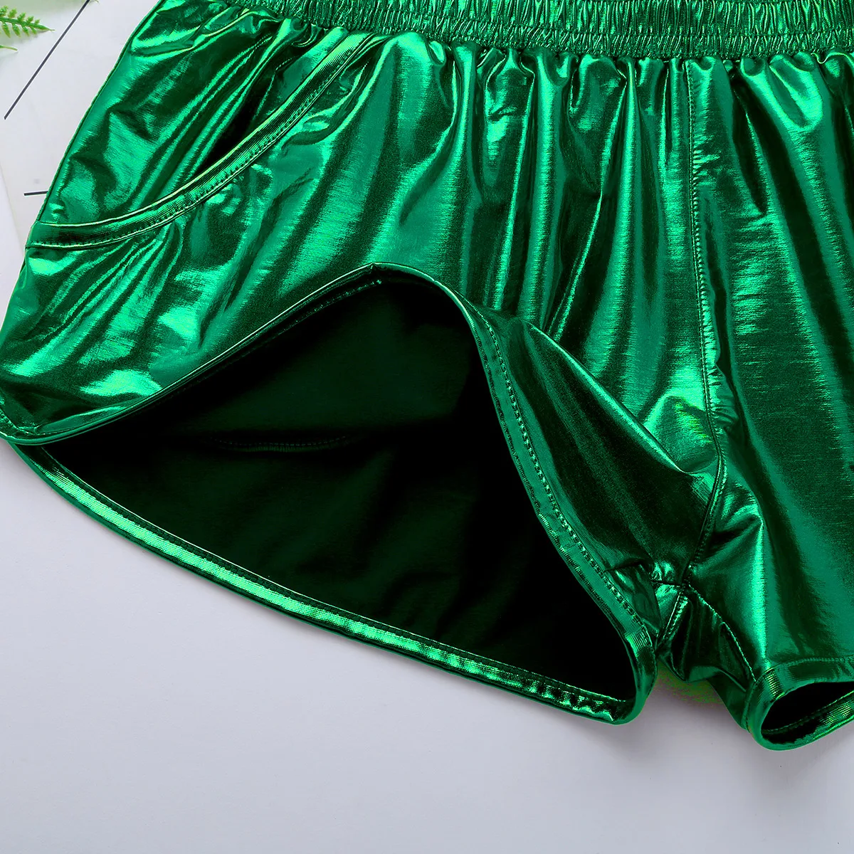 iiniim Mens Shiny Metallic beach Pool Night Club Party Shorts Boxer Shorts Performance Show Clubwear Costume Swimming Trunks 5
