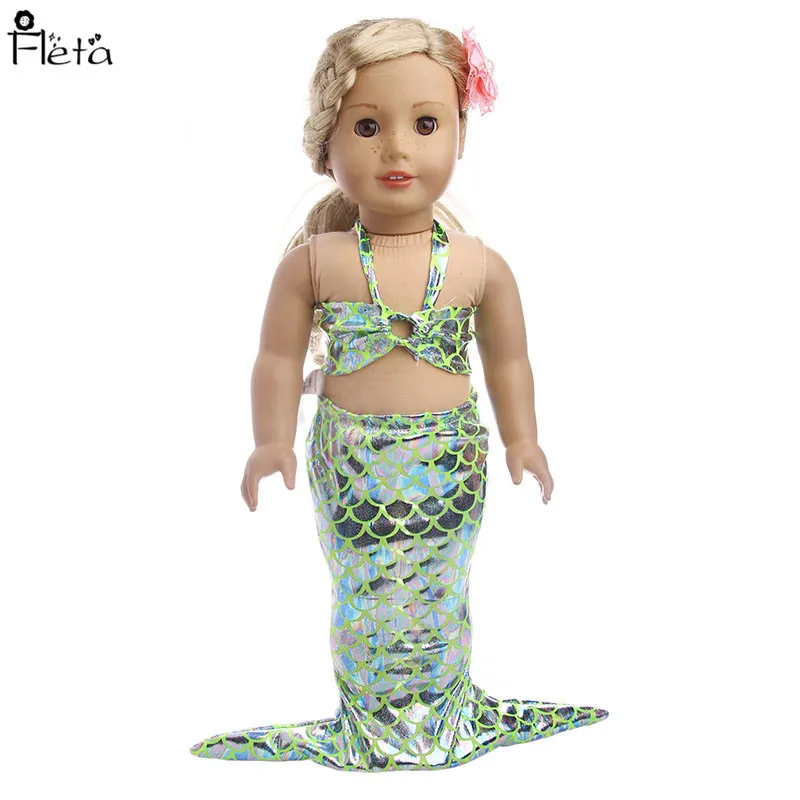

Fleta Spring New Mermaid Dress fit 43cm Baby or 18 inch American Doll Clothes Best Gift b252-261