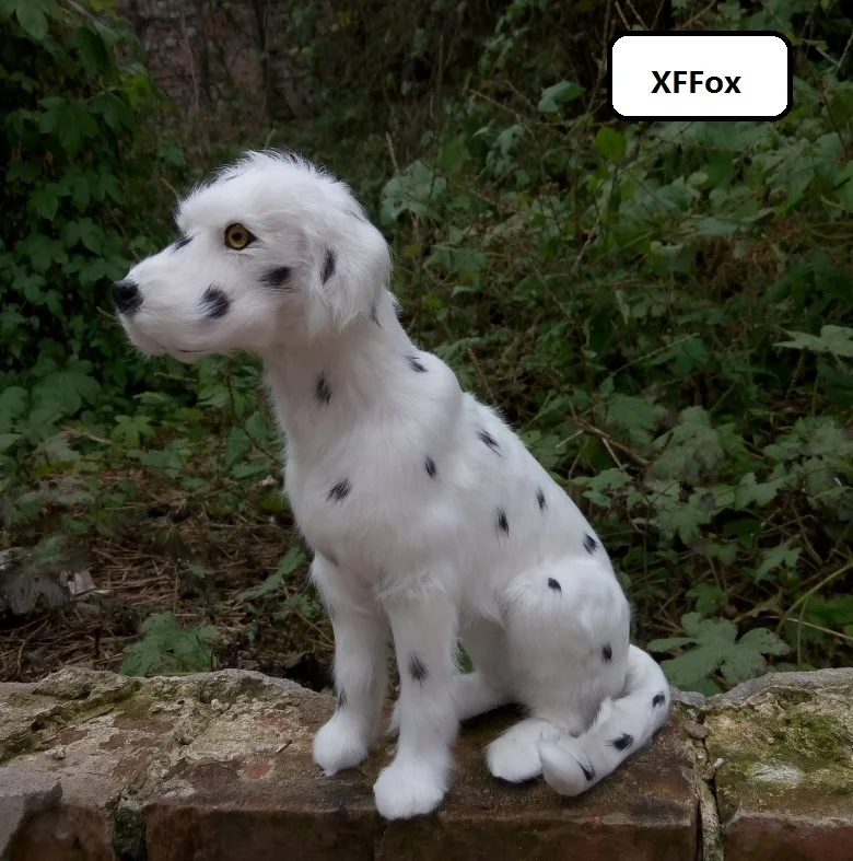 

cute real life spot dog model plastic&furs sitting spot dog doll gift about 25x23cm xf1589