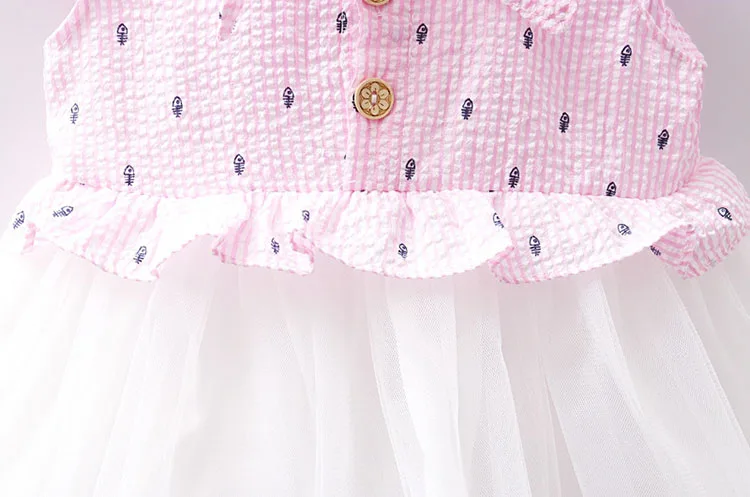 Младенческой Дети новорожденных для маленьких девочек детское платье Лето без рукавов милый белый розовый синий 9 12 18 24 месяцев кружево