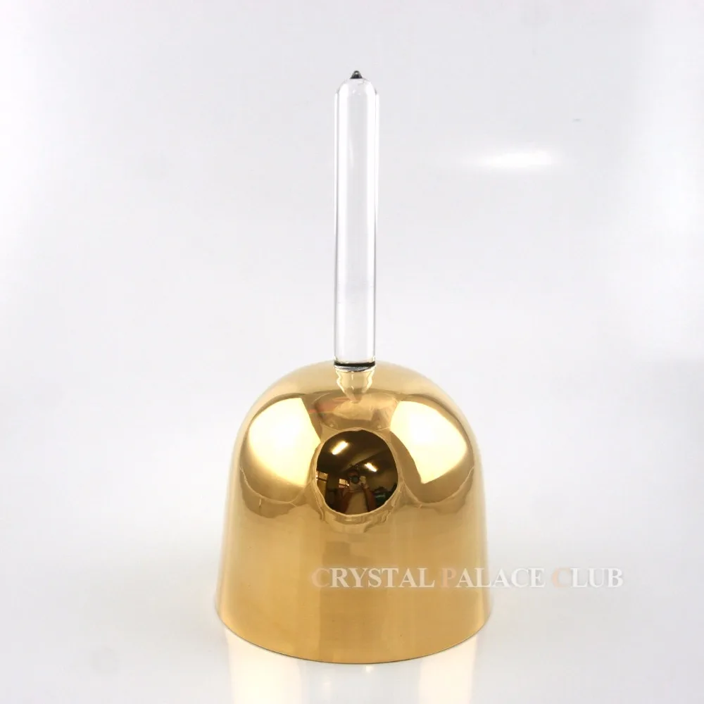 

3th octave about 8" 24k gold F note crystal singing handle bowl for heart chakras
