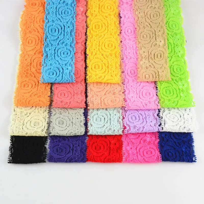 36 pcs/lot , 1.57" Lace Headbands Lace Elastic Stretch Lace Headbands