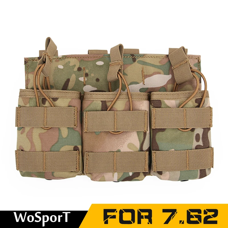 

For 7.62 single double triple bag clip Camouflage Tactical Magazine Pouch MOLLE Vest Belt Hunting Utility Flashlight Bags