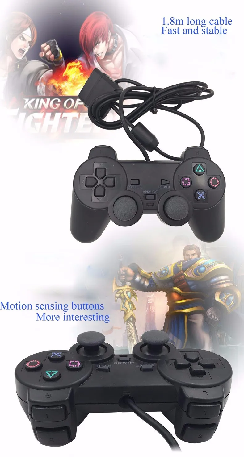 Проводной игровой контроллер для sony PS2 Playstation 2 Joypad Pad проводной геймпад шок длинный кабель джойстик NYGACN NJP205