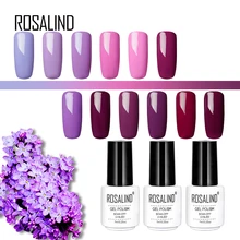 ROSALIND Gel 1S 7ML Gel nail polish Purple Colors Soak Off UV LED Glitter Nail Art Semi Permanent gel lacquer primer for nails