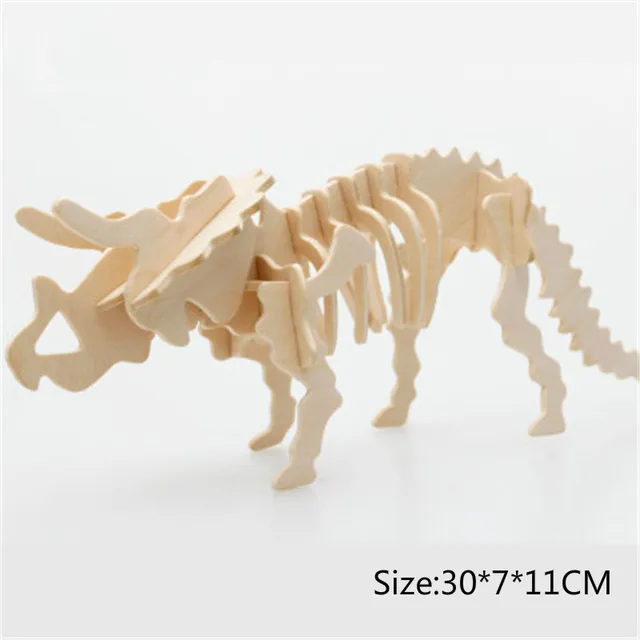 3D Simulation Dinosaur Puzzle Toys DIY Funny Skeleton Model Wooden Educational Intelligent Interactive Toy for Children Gifts 6