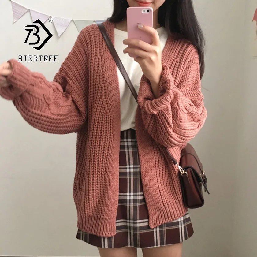 Chic Autumn Winter New Women's Cardigan Sweater Knitting Twist Loose Solid Full Sleeve Korean Casual Fashion Tops C97623D