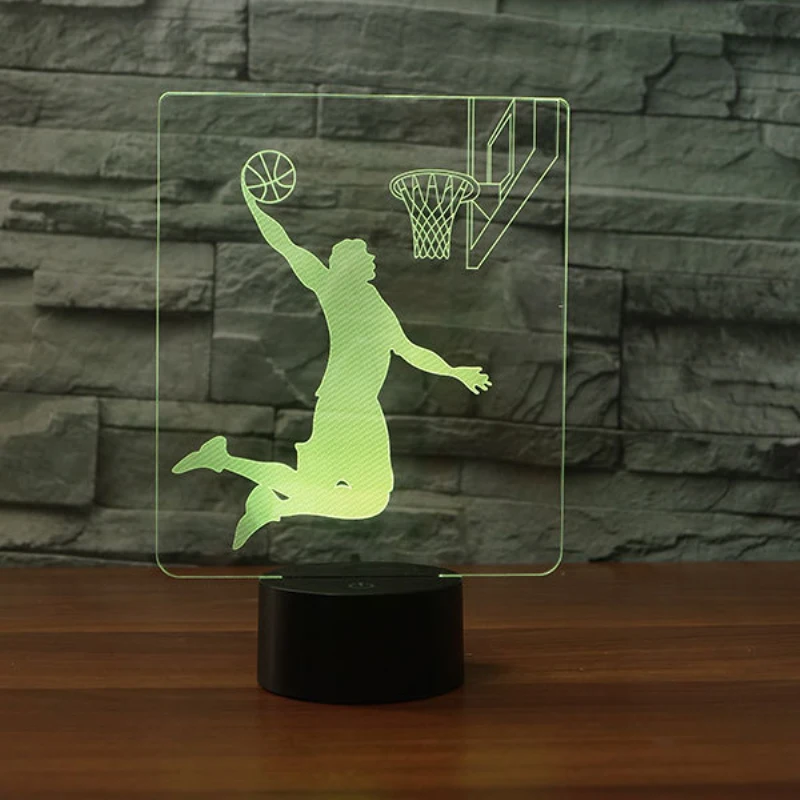 

USB Plug Basketball Player Colorful LED Night Light Children Gift Touch Atmosphere Lamp Living room Desk Lamp Kid Night Lamp