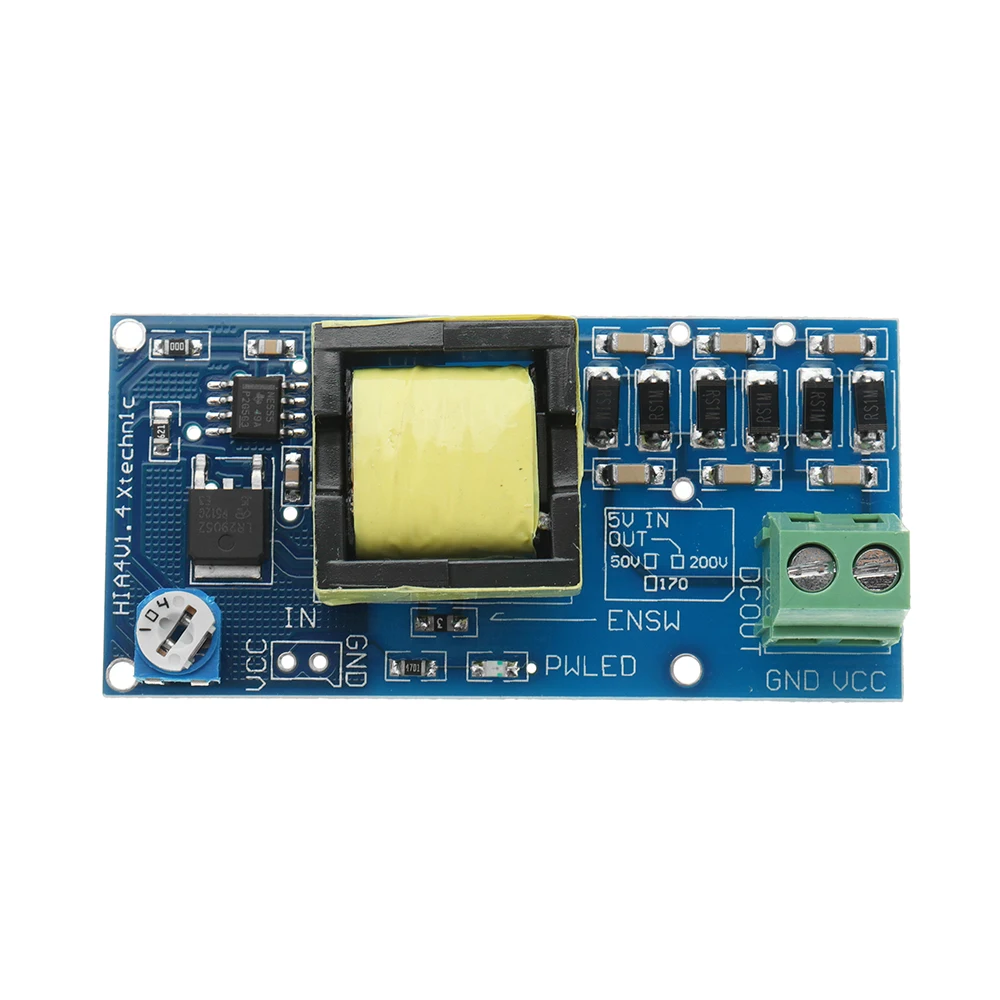 

High Voltage DC-DC 2mA To 20mA Boost Converter Input 5V Output 280V-1200V 48*25mm
