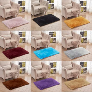 

40x60cm Soft Rug Chair Cover Artificial Sheepskin Wool Warm Hairy Carpet Seat Mats Rug Artificial Wool small rug free shopping