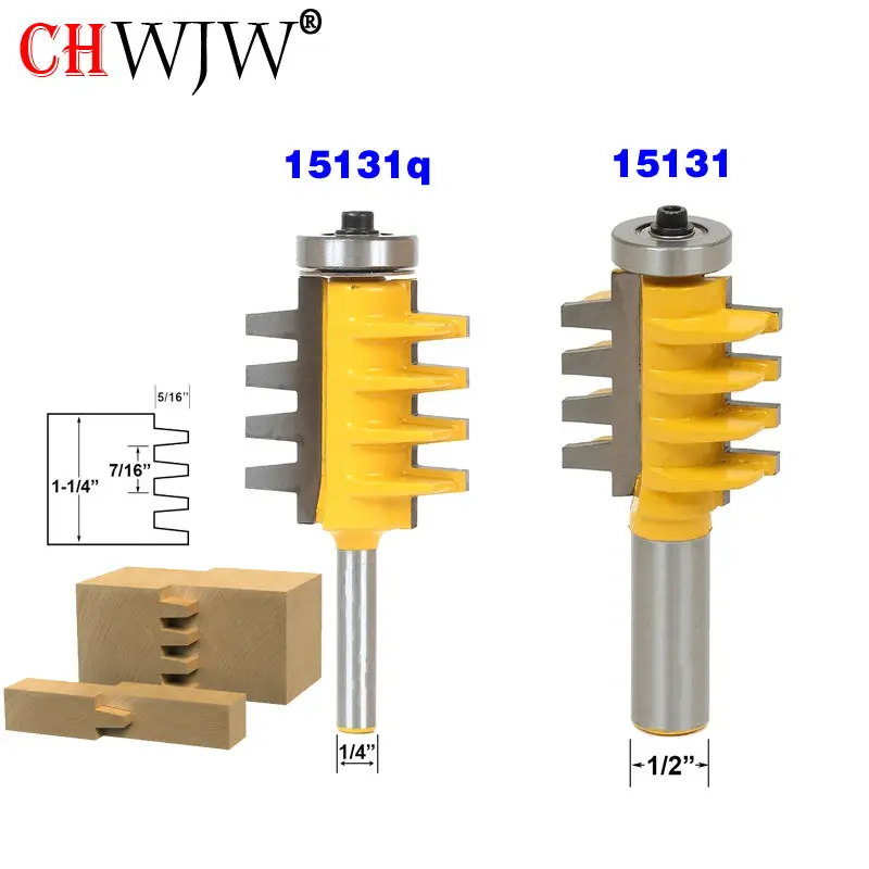  1PC 1/2 inch Shank Rail and Stile Finger Joint Glue Router Bit Cone Tenon Woodwork Cutter Power Too
