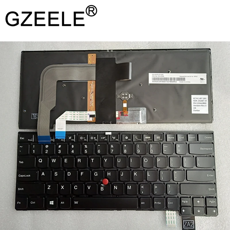 

GZEELE new for Lenovo FOR Thinkpad T470P US Backlit Keyboard 00UR395 00UR355