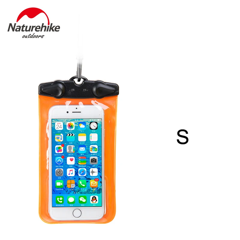 Водонепроницаемая сумка Naturehike, герметичная, для общего дайвинга, плавания, рафтинга, сумка для мобильного телефона, чехол, чехол для iPhone, samsung, huawei - Цвет: Small Orange