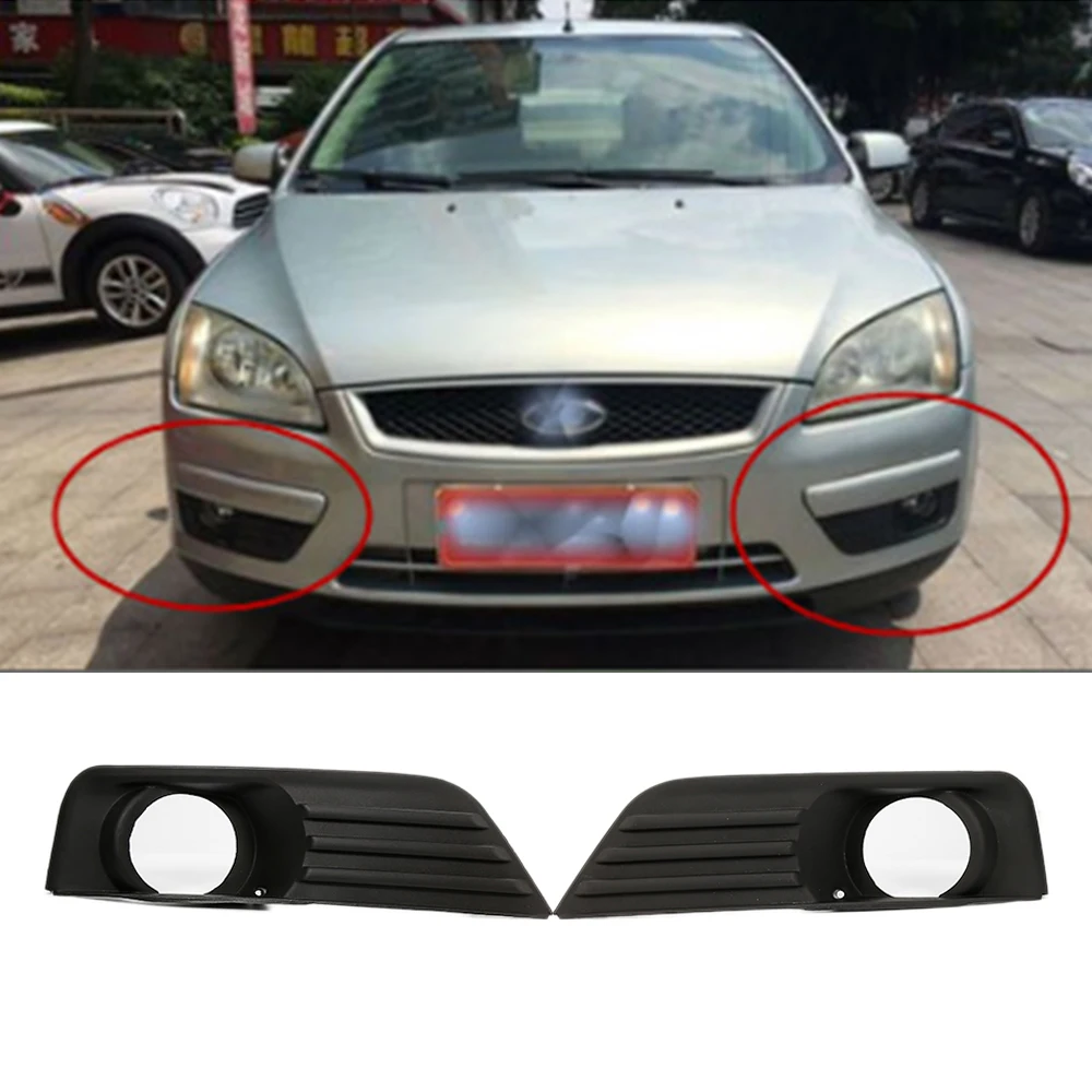 2pcs Black Car Front Left Right Fog Lights Grille for 2004 2005 2006 2007 2008 Ford