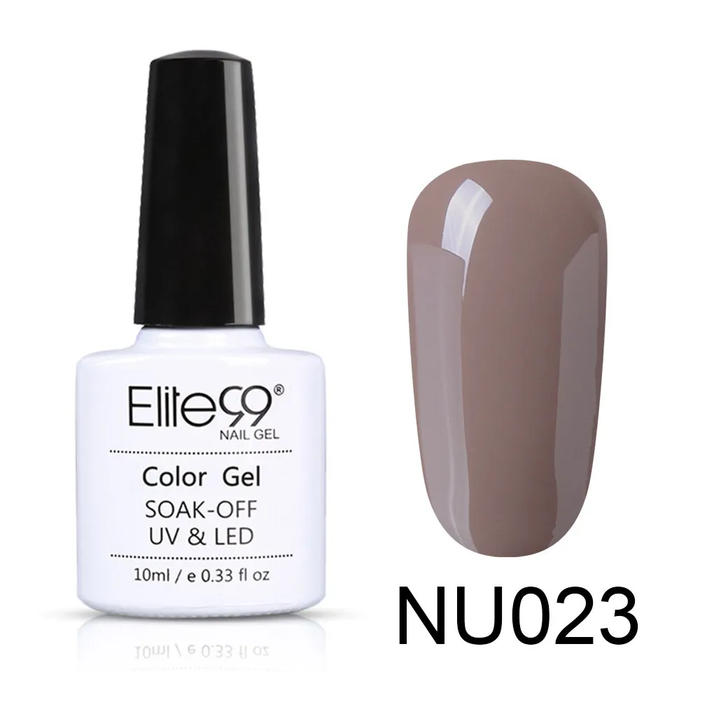 Elite99, телесный цвет, 10 мл, Гель-лак Vernis, Полупостоянный УФ-гель для дизайна ногтей, Гель-лак, впитываемый, для ногтей, грунтовка, Гель-лак - Цвет: NU023