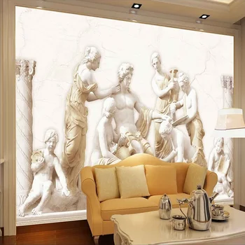 

Custom Photo Wallpaper 3D European Roman Statues Art Wall Mural Living Room Retro Sofa Backdrop 3D Wallpaper Mural Wall Painting