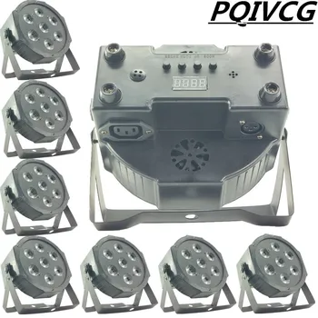 

8pcs/ RGBW 7X12W led Par light flat par dmx512 control stage disco light/ LED wash light dj equipment