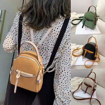 

2019 Fashion Women's Outdoor Solid Color Backpack Travel Bag Messenger Bagmochila feminina рюкзак школьный $40