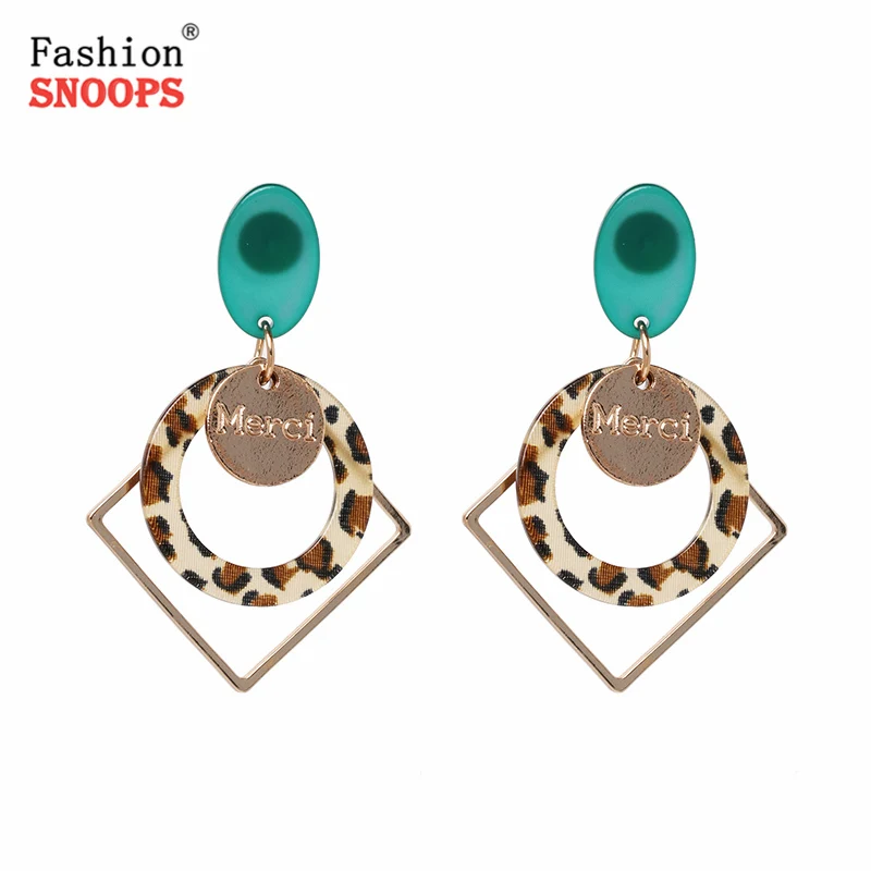 

FASHIONSNOOPS Resin Dangle Earrings For Women Bohemian Acrylic Statement Earrings Geometric Jewelry Gift