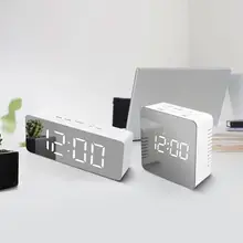 Настольные часы цифровой Повтор проснуться электронные настольные часы термометр Reloj Меса зеркало светодиодные часы Office для дома часы