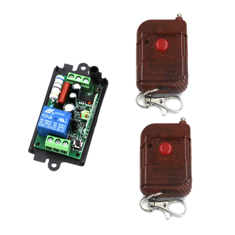 

AC220V 110V 10A 200M 1 Channel Wireless Learning Code Gate Garage Door Led light Remote Control Switch Relay for Water Pump 4178