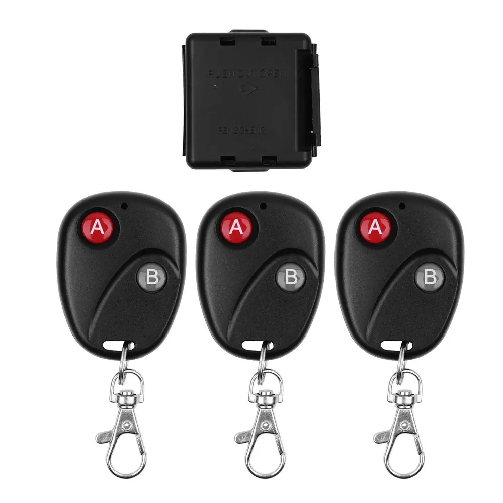 

FYT305 Versatile RC Relay DC12V 1CH Wireless Remote Control Switch 3pcs Transmitter 1pc Receiver System Smart Control