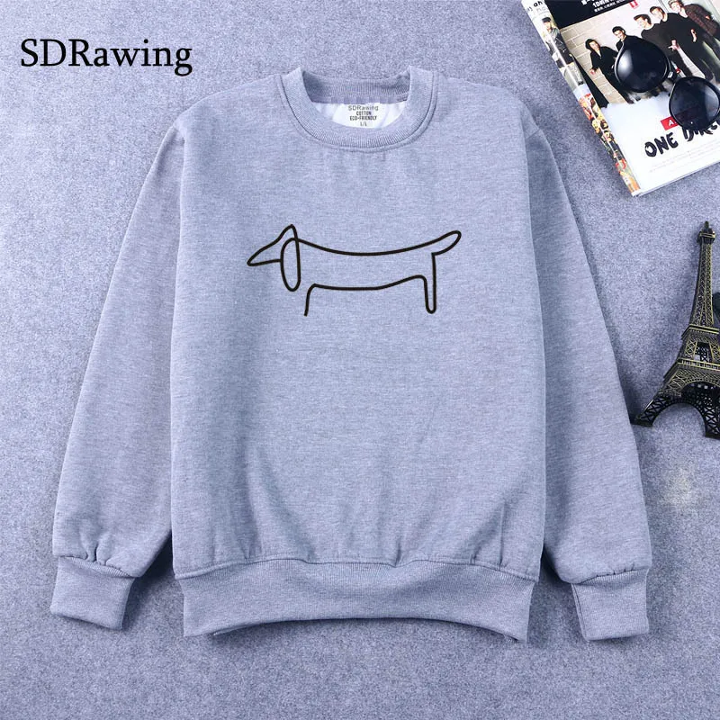 Simple Dachshund Dog Letters Print Women Sweatshirts Casual Funny Sweatshirts For Lady Girl Top Sweatshirts Hipster Drop Ship