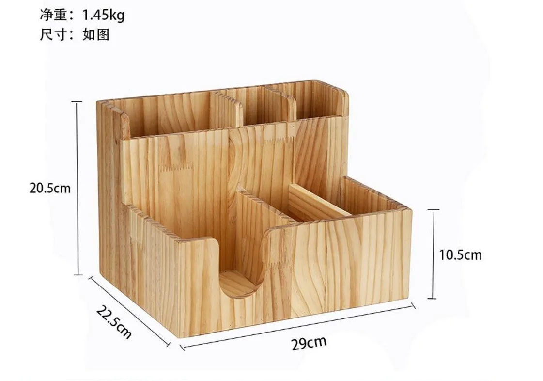 Полки деревянные салфетки вилка соломы коробка для хранения с бумажным подстаканником для кофе молоко чай Магазин Бар использования кухня