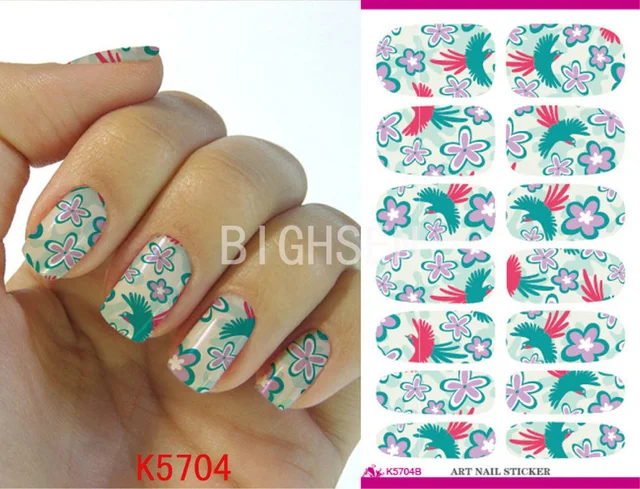 Bird Flower Full Cover Gel Nail Stickers For Nails Art Water Bird Flower Full Cover Gel Nail Stickers For Nails Art Water Adhesive Decoration Transfer